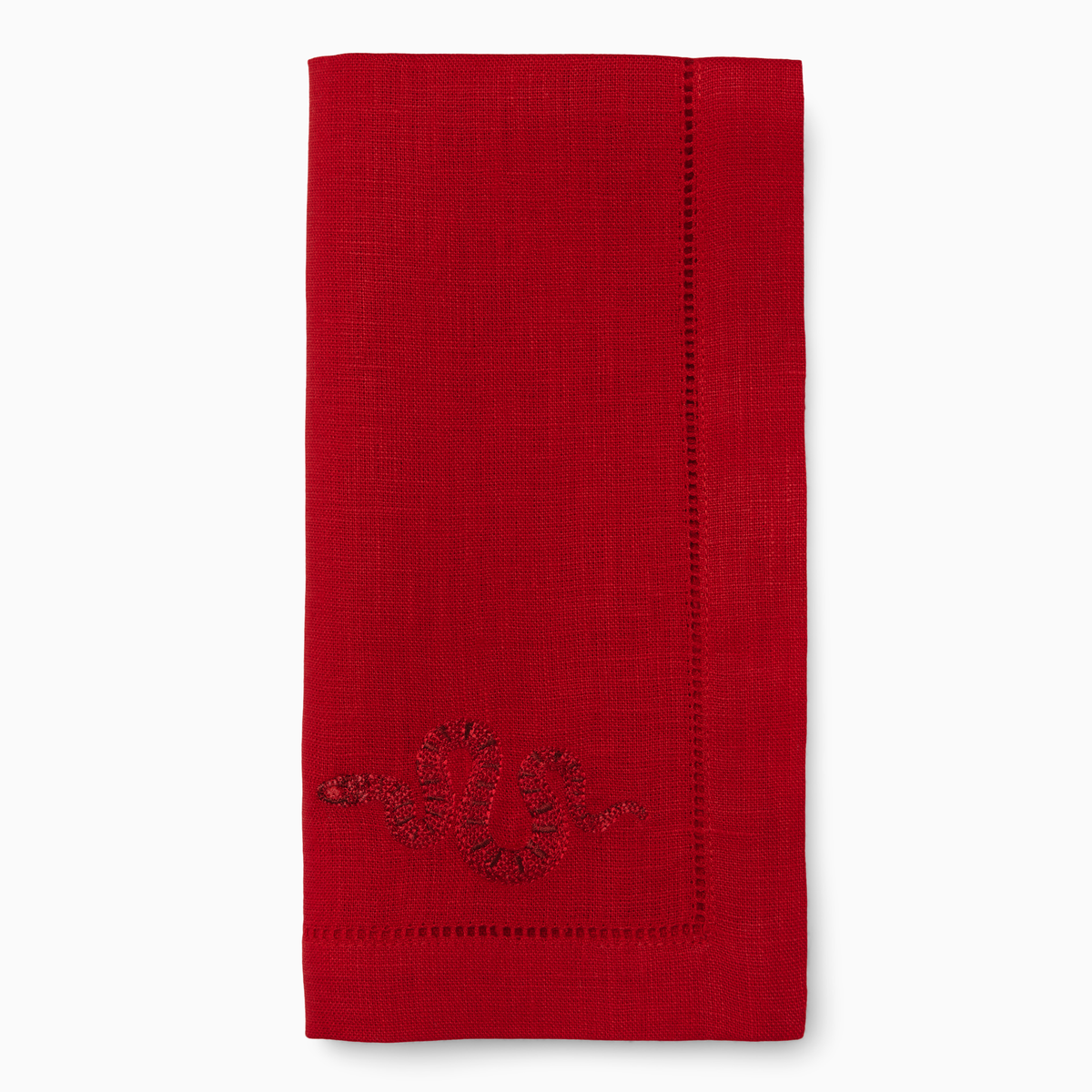 Silo of Sferra Year of the Snake Dinner Napkin in Red and Red Color