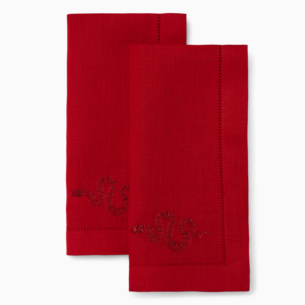 Sferra Year of the Snake Dinner Napkins in Red and Red Color