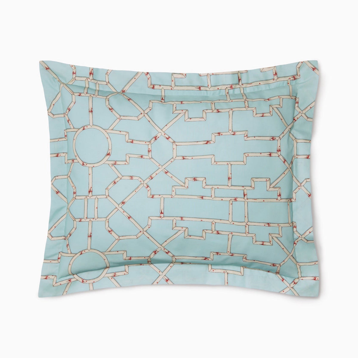 Sham Silo of Aqua Sferra x Scalamandre Baldwin Bamboo Bedding Collection