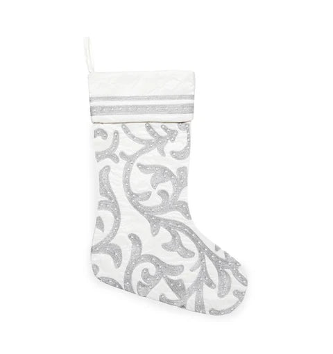 Sferra Holiday Prancer Stockings - Silver