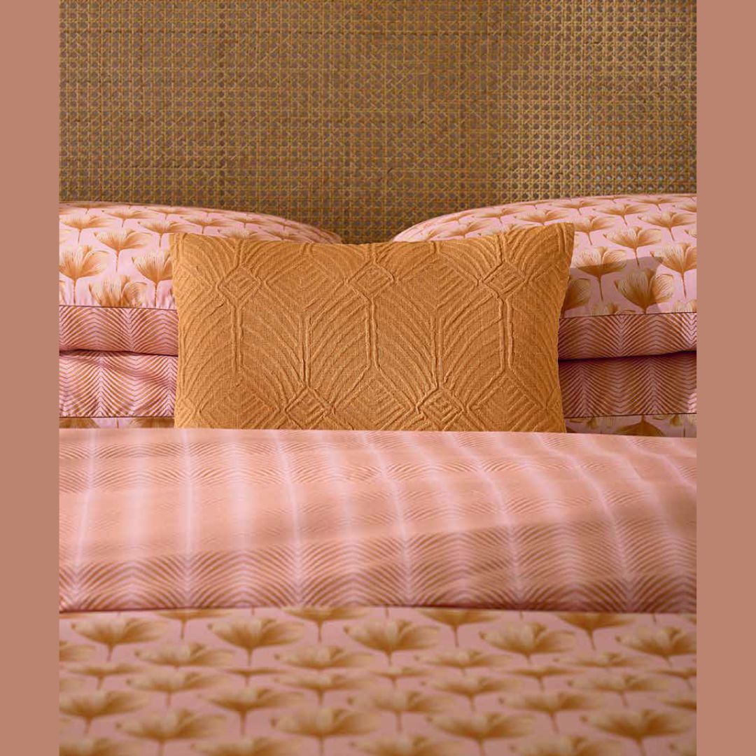 Sferra Ruggenti Decorative Pillow on Sferra Edna bed