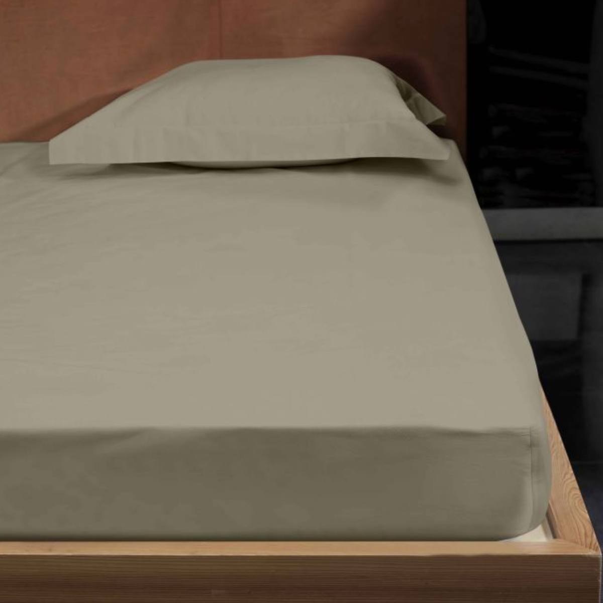 Fitted Bed Sheet of Signoria Gemma Bedding in Khaki Color