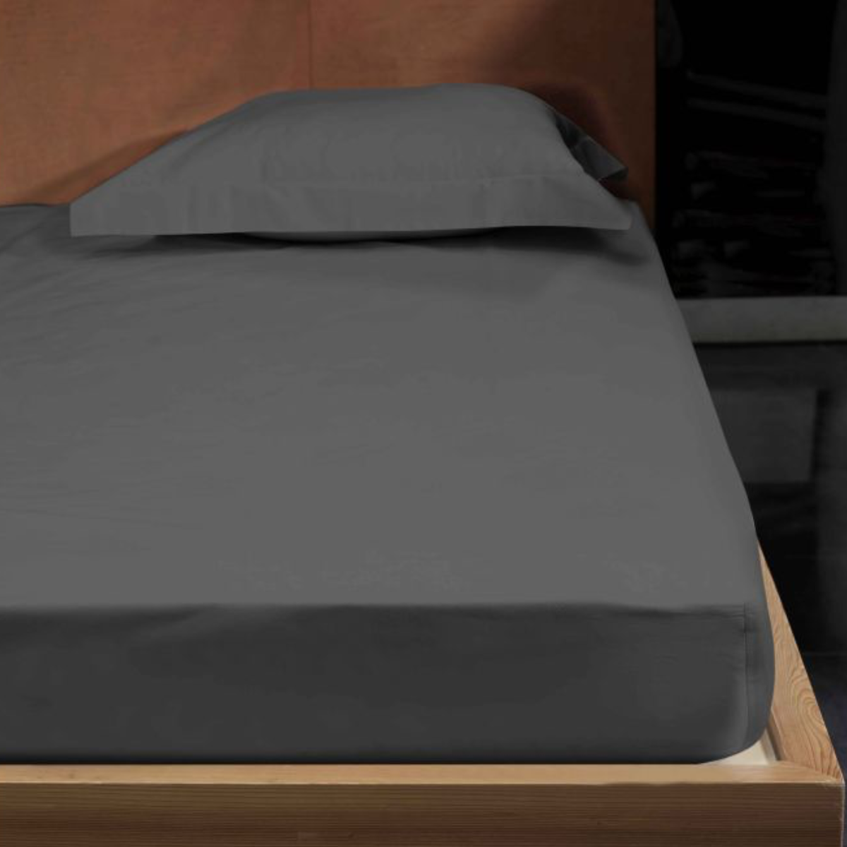 Fitted Bed Sheet of Signoria Gemma Bedding in Lead Grey Color