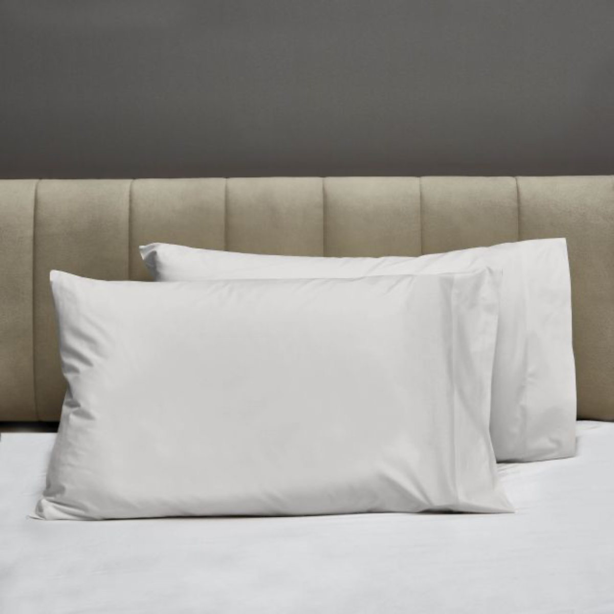 Pair of Pillowcases of Signoria Gemma Bedding in Pearl Color
