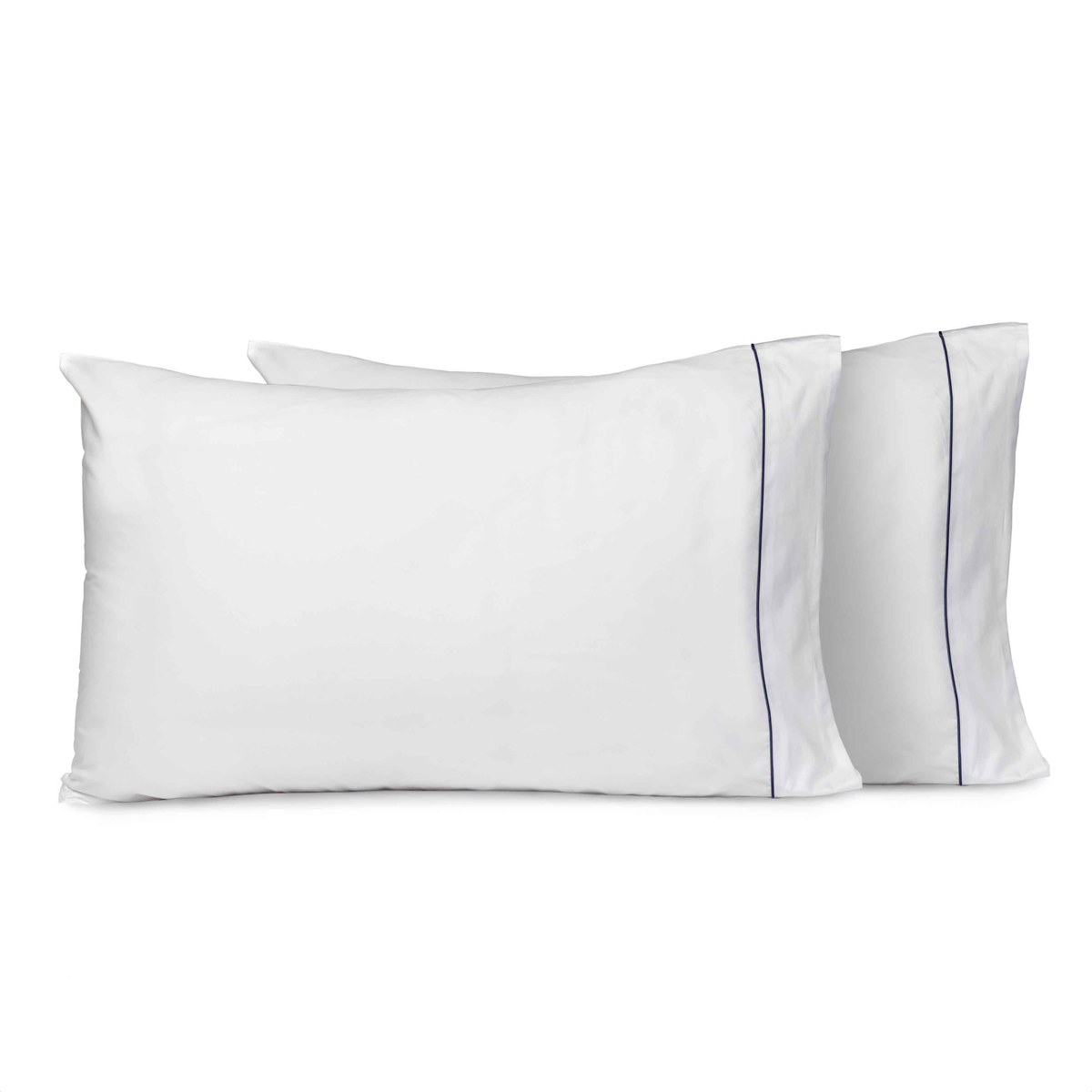 Pair of Pillowcases of Signoria Luce Bedding in Midnight Blue Color