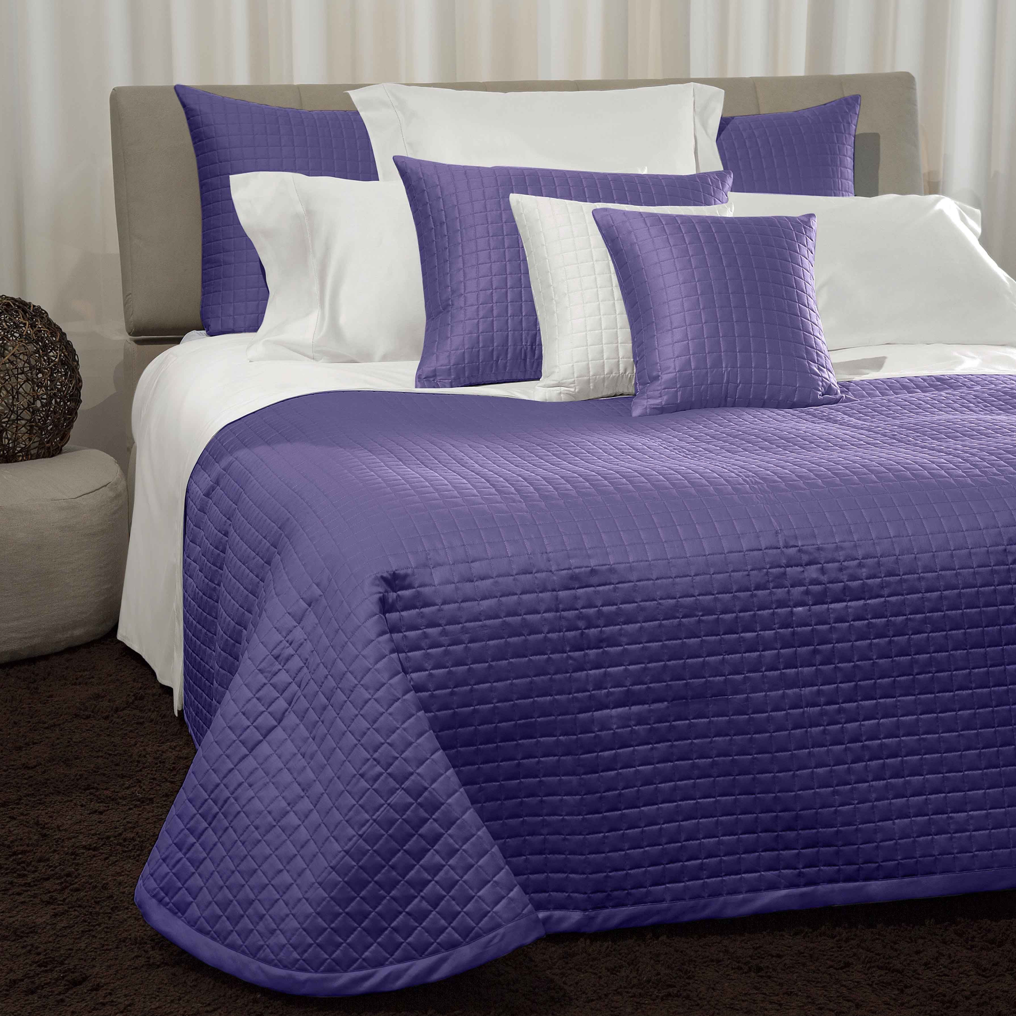 Bed Dressed in Signoria Masaccio Bedding in Violet Color