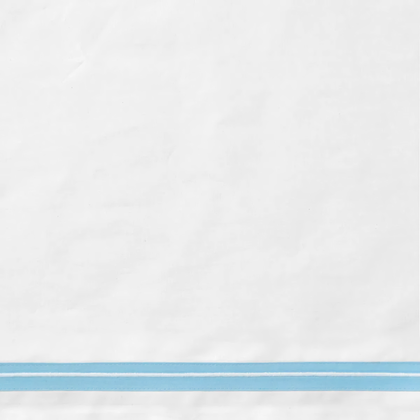 Closeup of Signoria Mylos Bedding in  White and Cerulean Blue