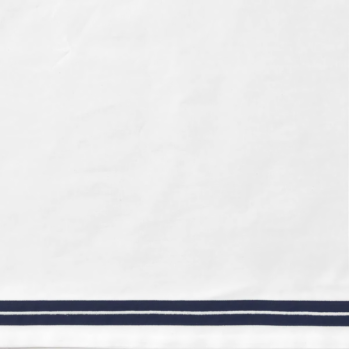 Swatch of Signoria Mylos Bedding in  White and Dark Blue