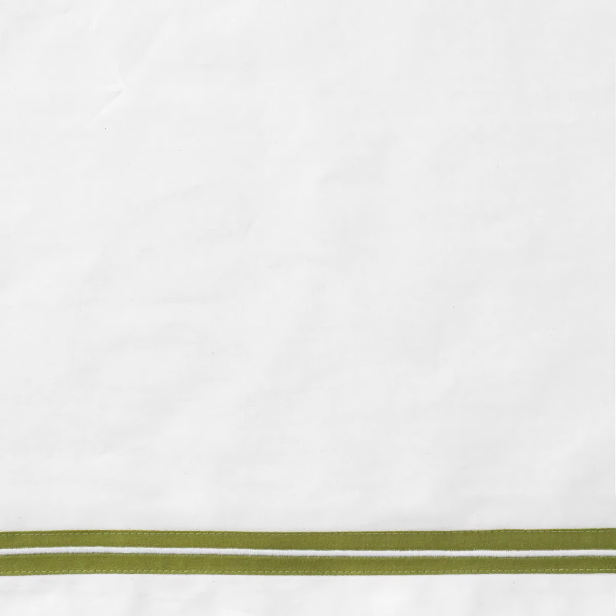 Swatch of Signoria Mylos Bedding in  White and Moss Green