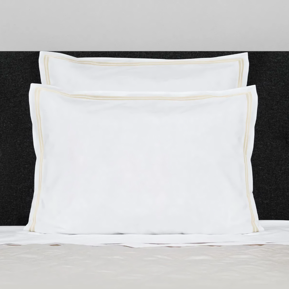 Shams of Signoria Mylos Bedding in  White and Ivory