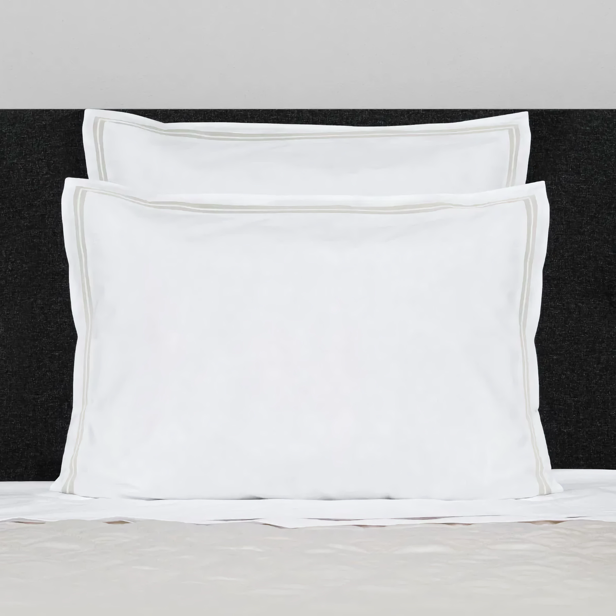 Shams of Signoria Mylos Bedding in  White and Pearl