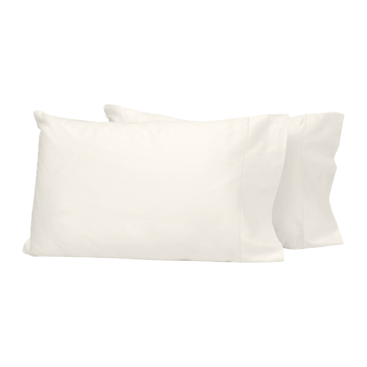 Pair of Pillowcases of Ivory Signoria Nuvola Percale Bedding