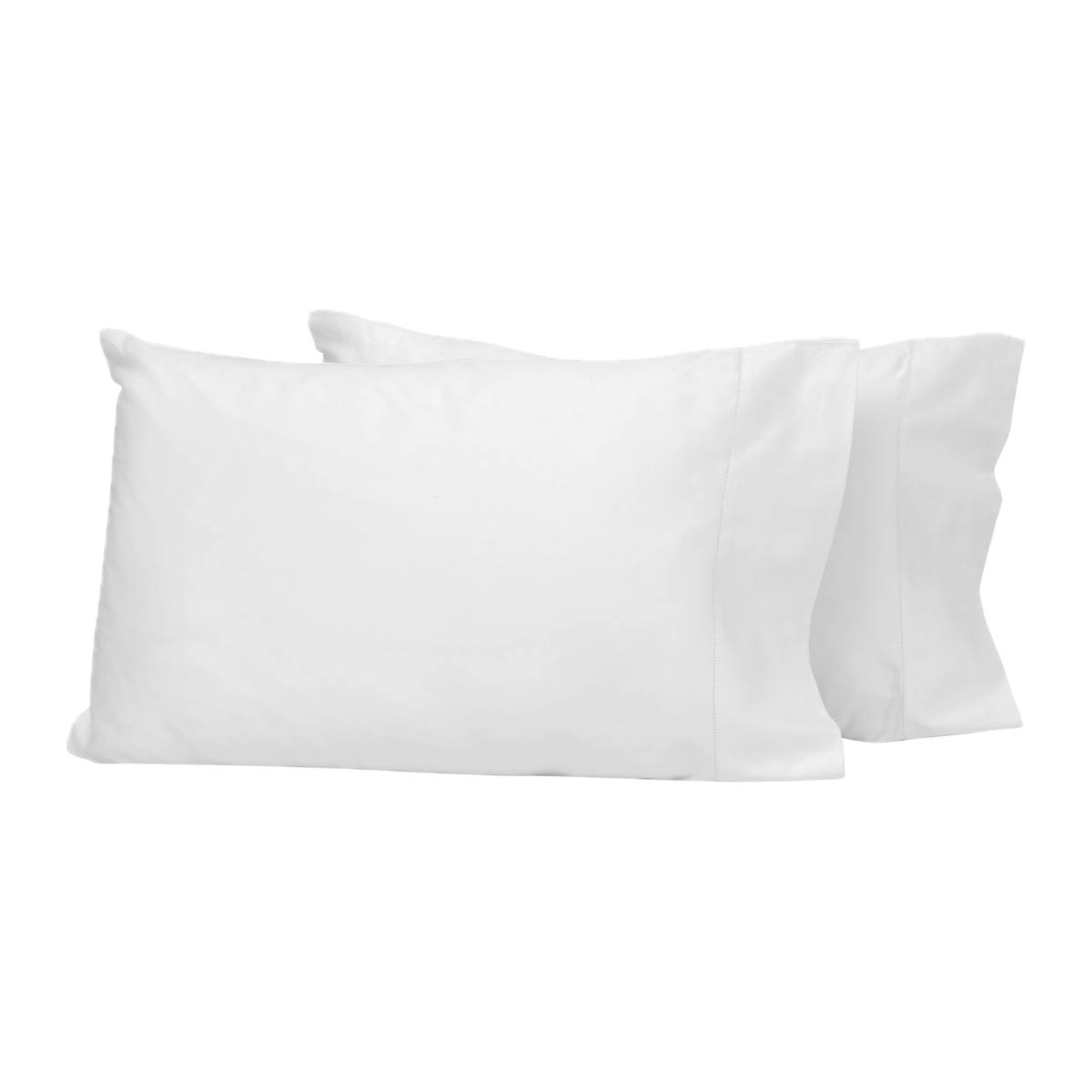 Pair of Pillowcases of White Signoria Nuvola Percale Bedding