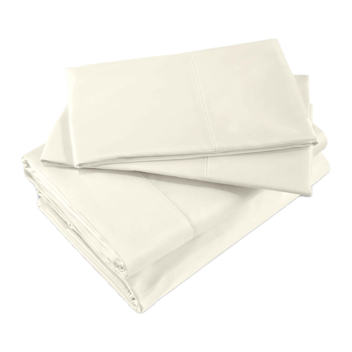 Folded Sheet Set of Ivory Signoria Nuvola Percale Bedding