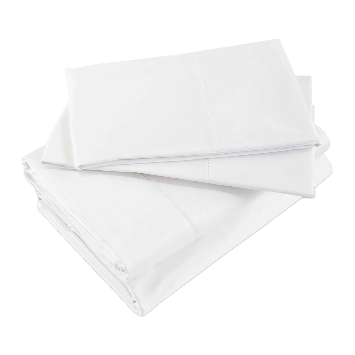 Folded Sheet Set of White Signoria Nuvola Percale Bedding