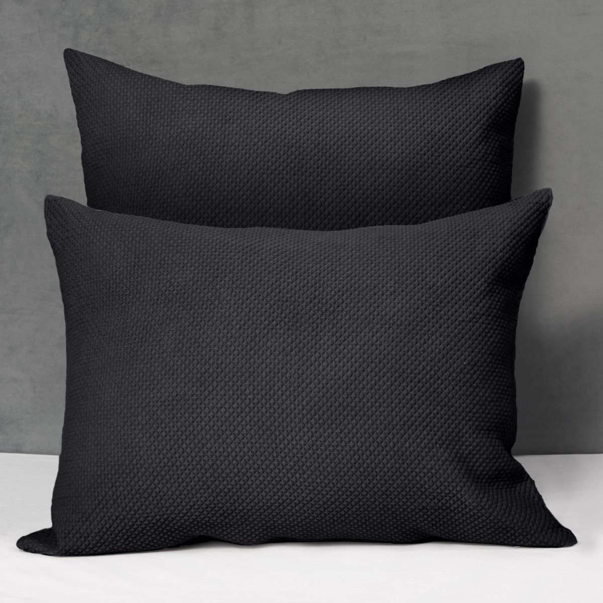 Two Shams of Signoria Olivia in Charcoal Colors