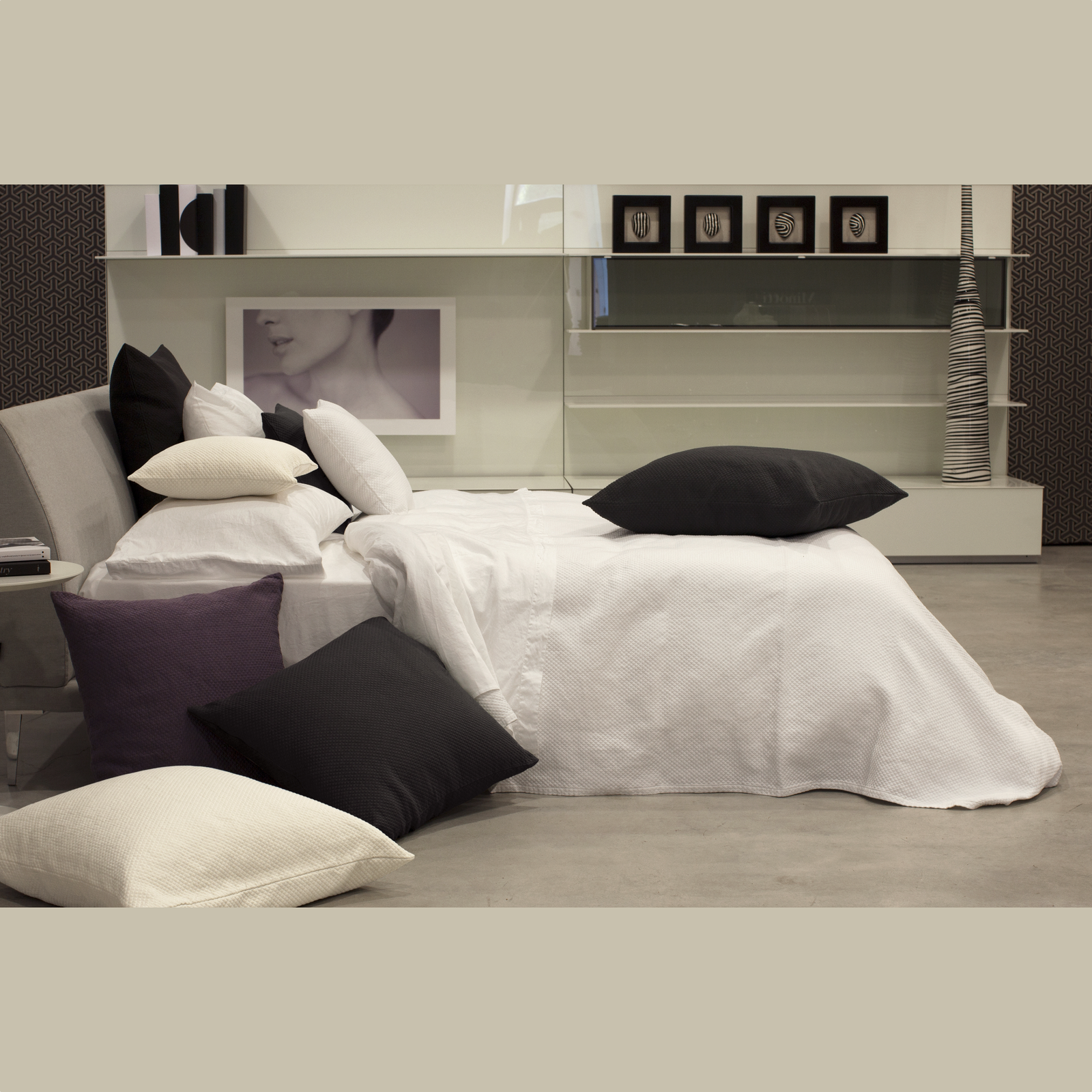 Full Bed Dressed in Signoria Olivia Bedding in Assorted Colors