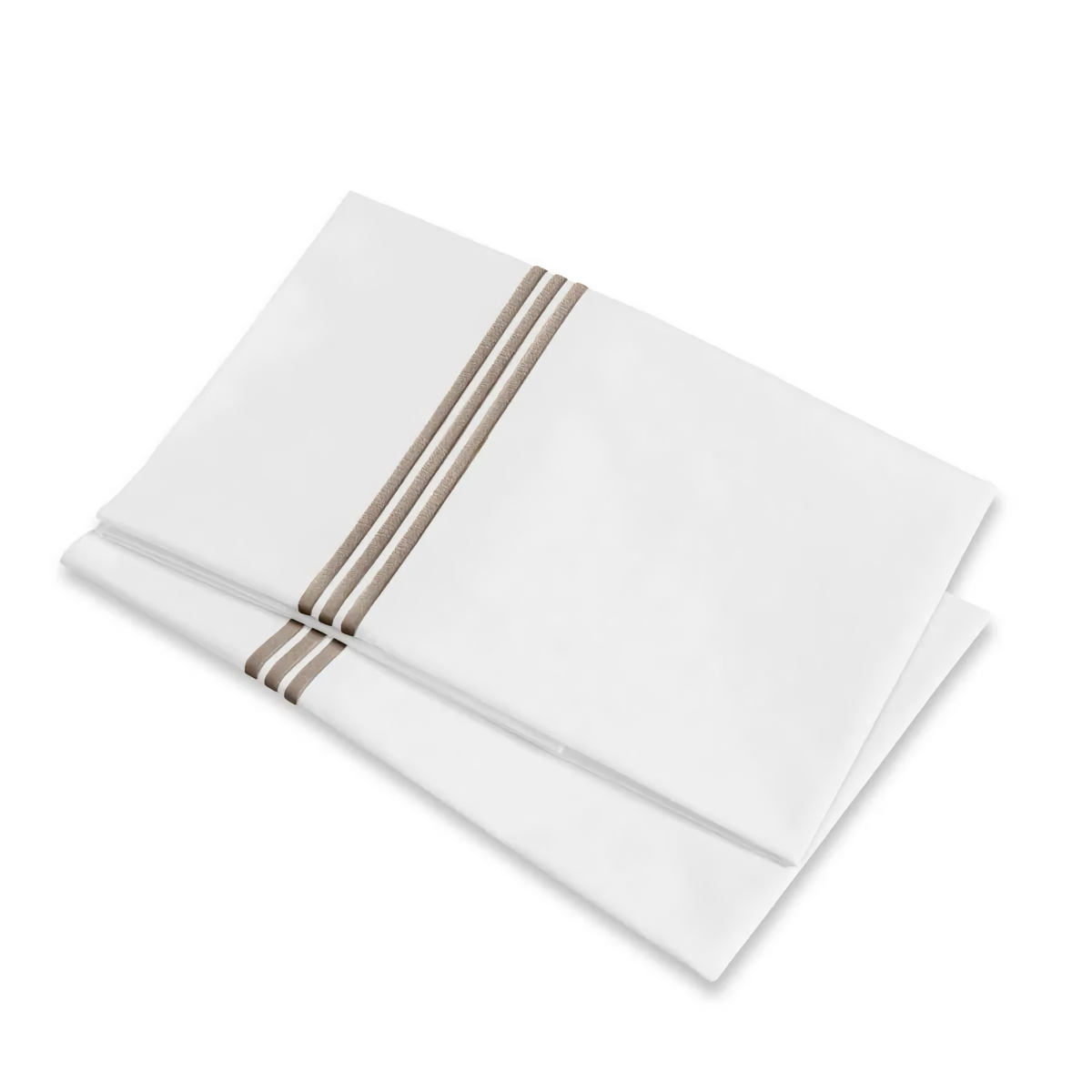 Pillowcases Silo of Signoria Platinum Percale Bedding in White and Brown