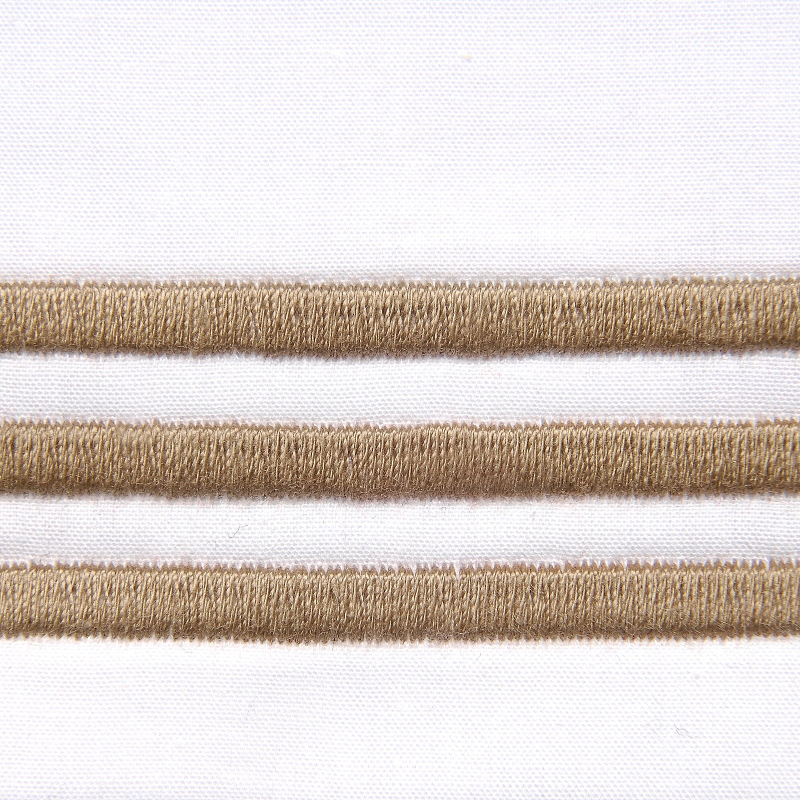 Bed Dressed in Signoria Platinum Percale Bedding in White/Coffee Color