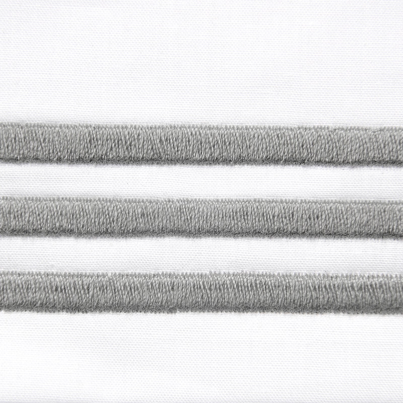 Bed Dressed in Signoria Platinum Percale Bedding in White/Silver Moon Color