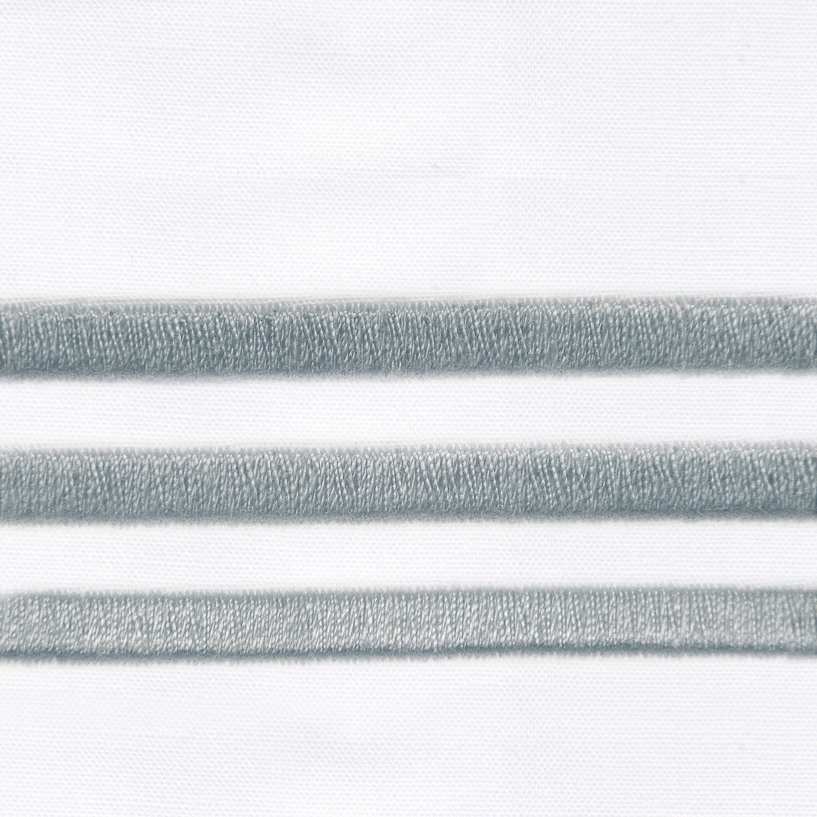 Bed Dressed in Signoria Platinum Percale Bedding in White/Wilton Blue Color