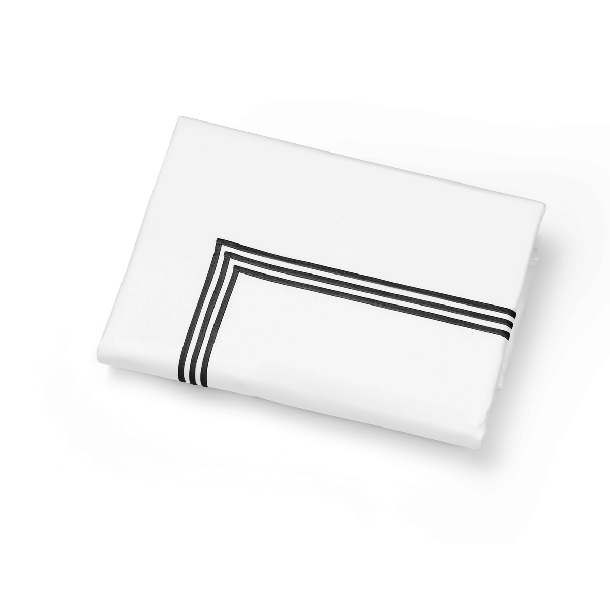 Folded Duvet Cover of Signoria Platinum Percale Bedding in White/Black Color