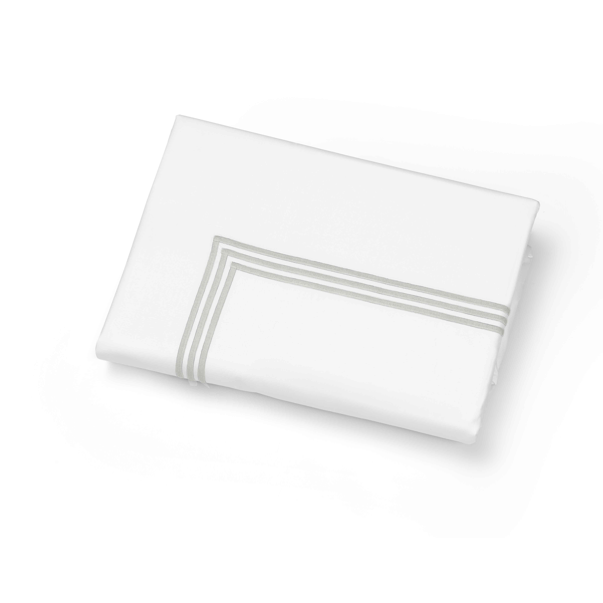 Folded Duvet Cover of Signoria Platinum Percale Bedding in White/Pearl Color