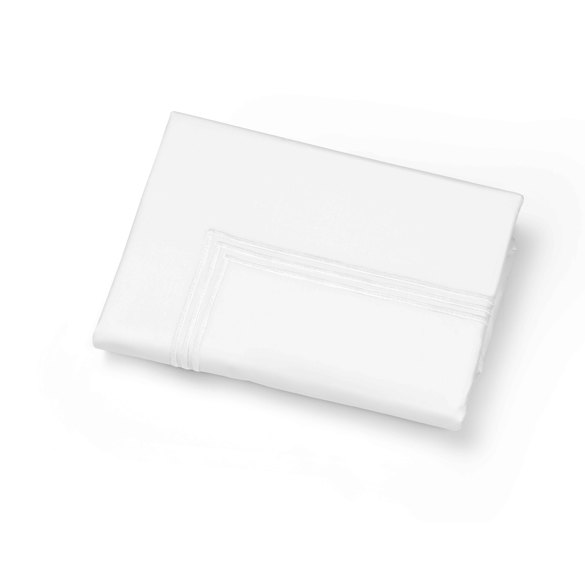 Folded Duvet Cover of Signoria Platinum Percale Bedding in White/White Color