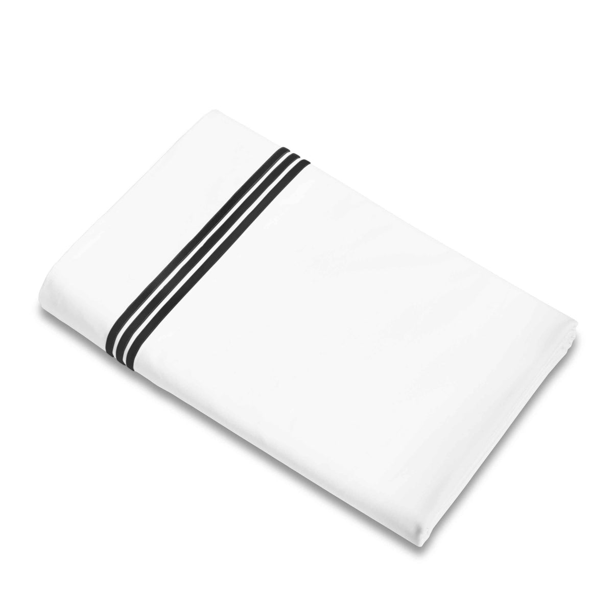 Flat Sheet of Signoria Platinum Percale Bedding in White/Black Color