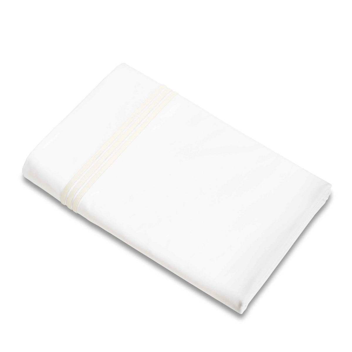 Flat Sheet of Signoria Platinum Percale Bedding in White/Ivory Color
