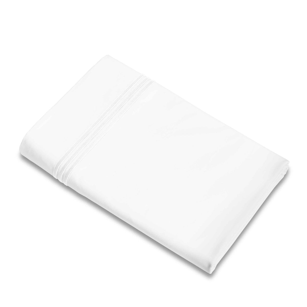 Flat Sheet of Signoria Platinum Percale Bedding in White/White Color