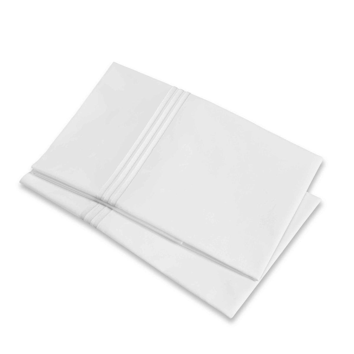 Folded Pillowcases of Signoria Platinum Percale Bedding in White/White Color