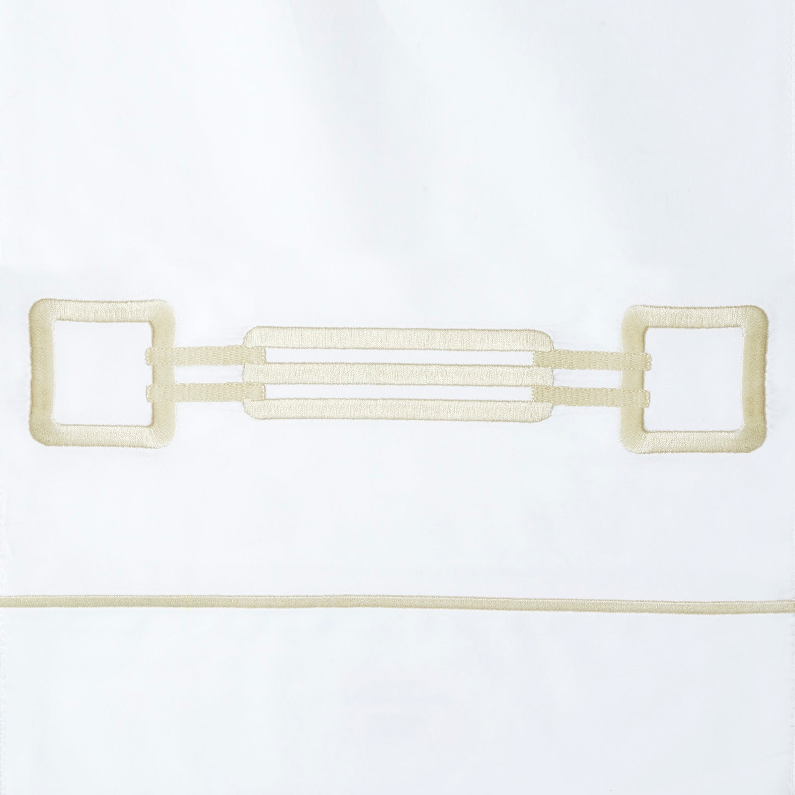 Closeup View of Signoria Retrò Bedding in White/Ivory Color