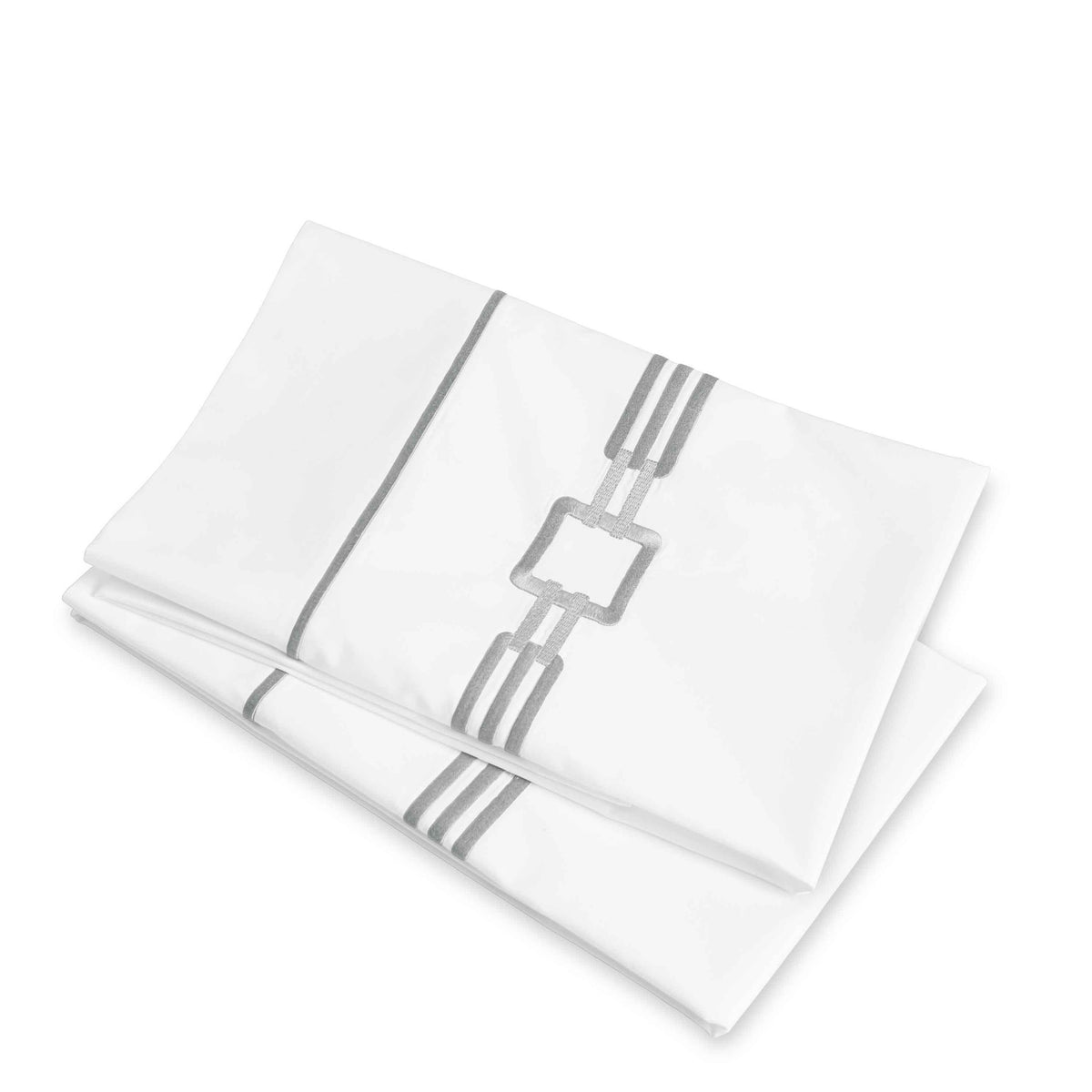 Clear Image of Signoria Retrò Pillowcases in White/Lead Grey Color