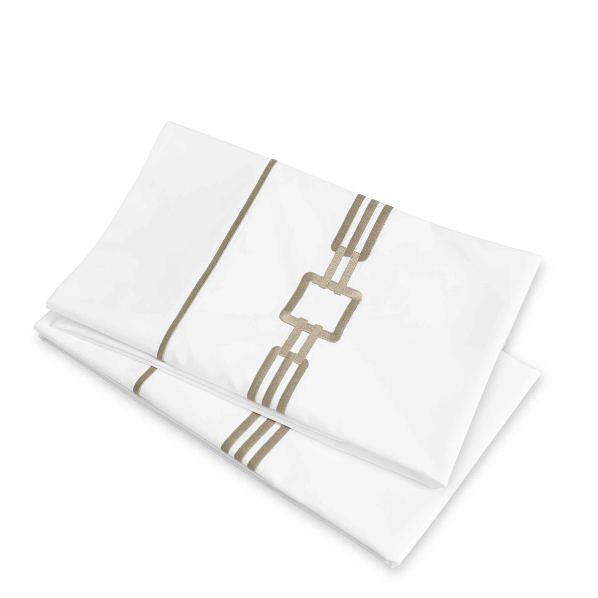 Clear Image of Signoria Retrò Pillowcases in White/Taupe Color