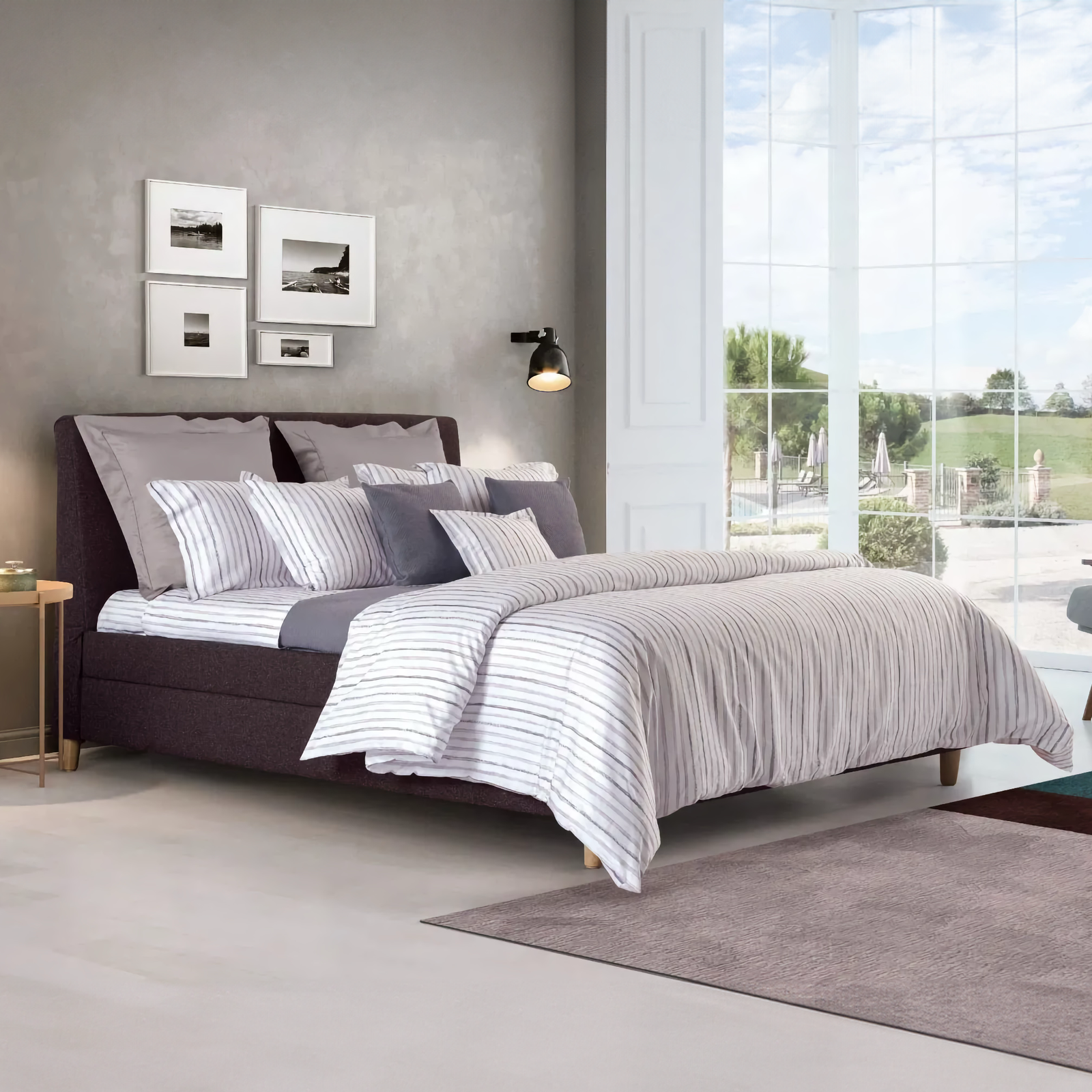 Bed in Thistle Signoria Rigato Collection