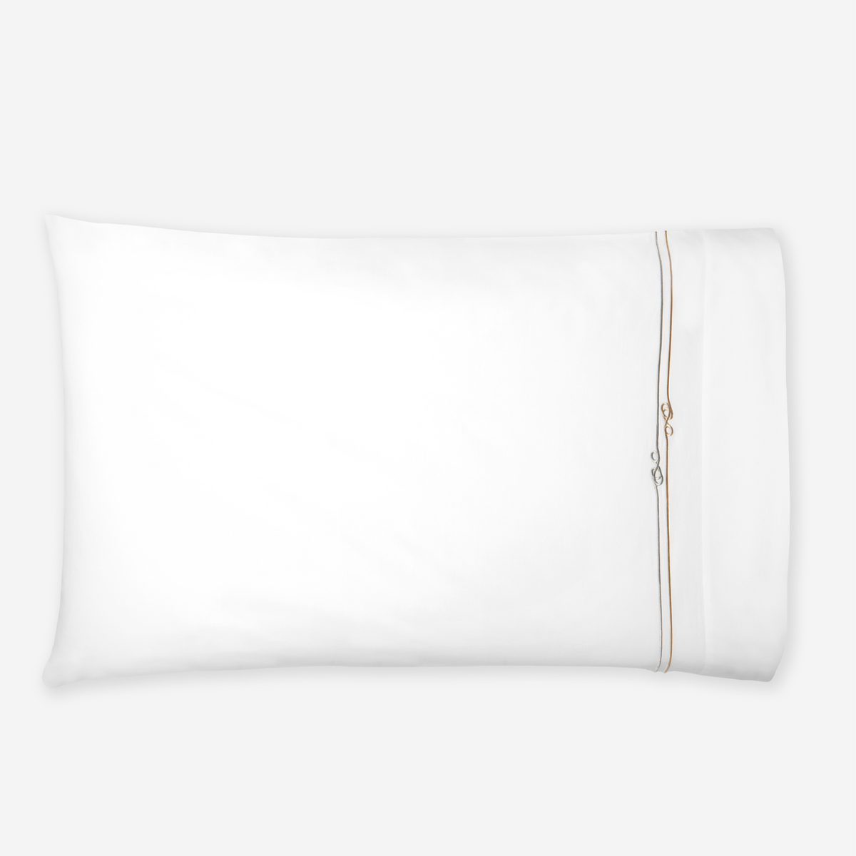 Sferra Squillo Bedding Silo of Pillowcase White/Platinum