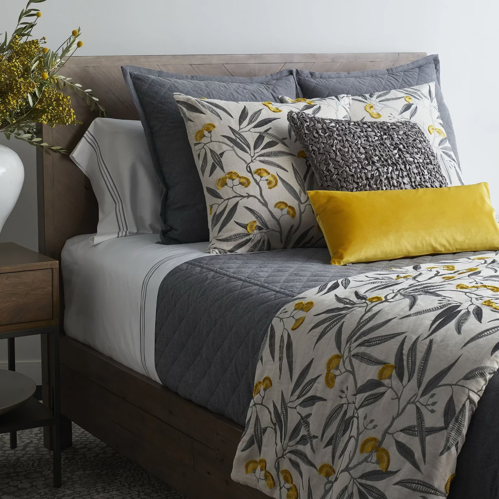 The Met x Ann Gish Alyssum Throw and Decorative Pillow with Coordinate Bedding