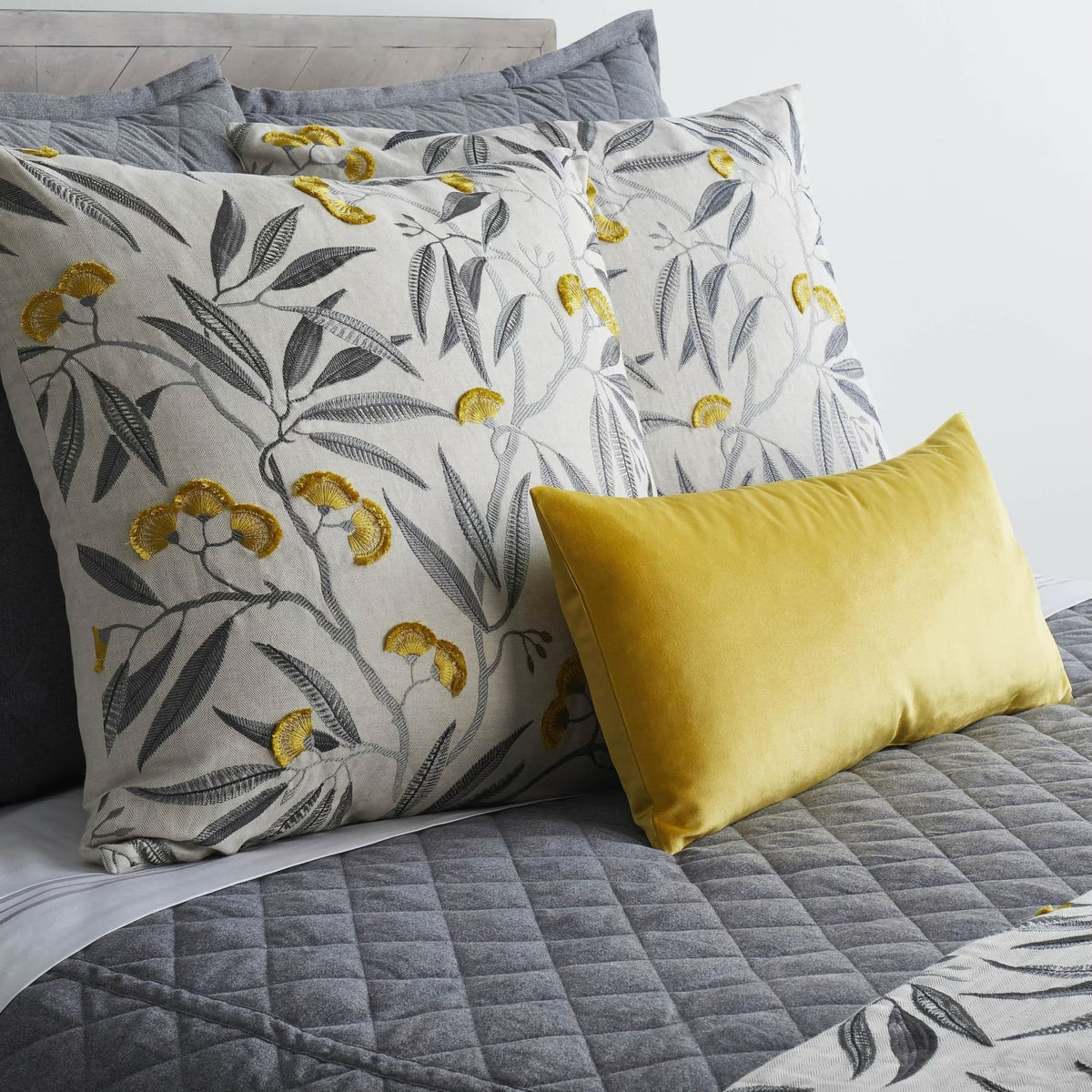 The Met x Ann Gish Alyssum Decorative Pillow Closeup