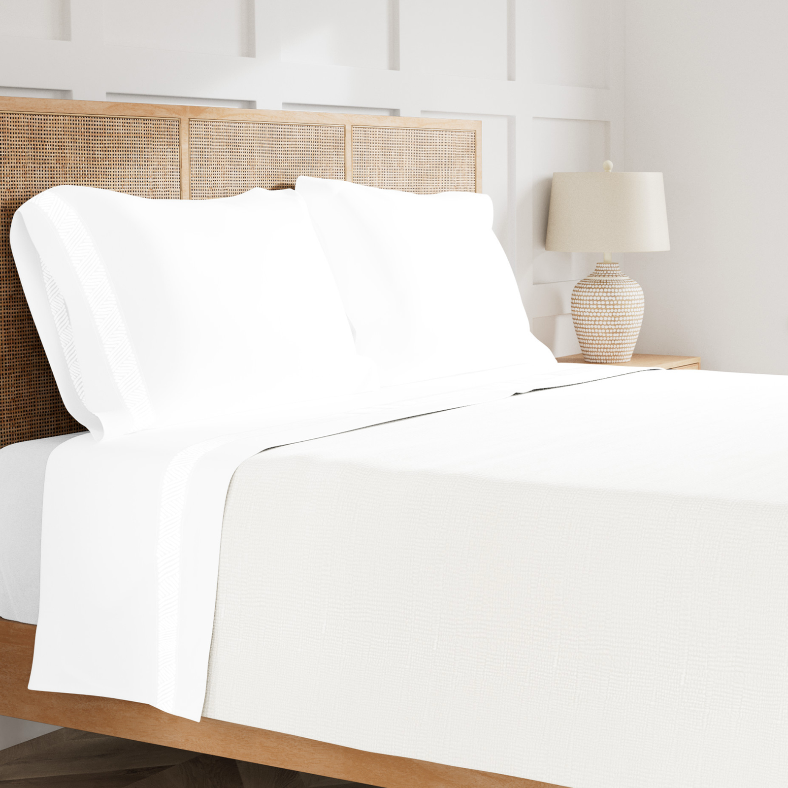 The Met x Ann Gish Anatolia Bedding in Bone Color