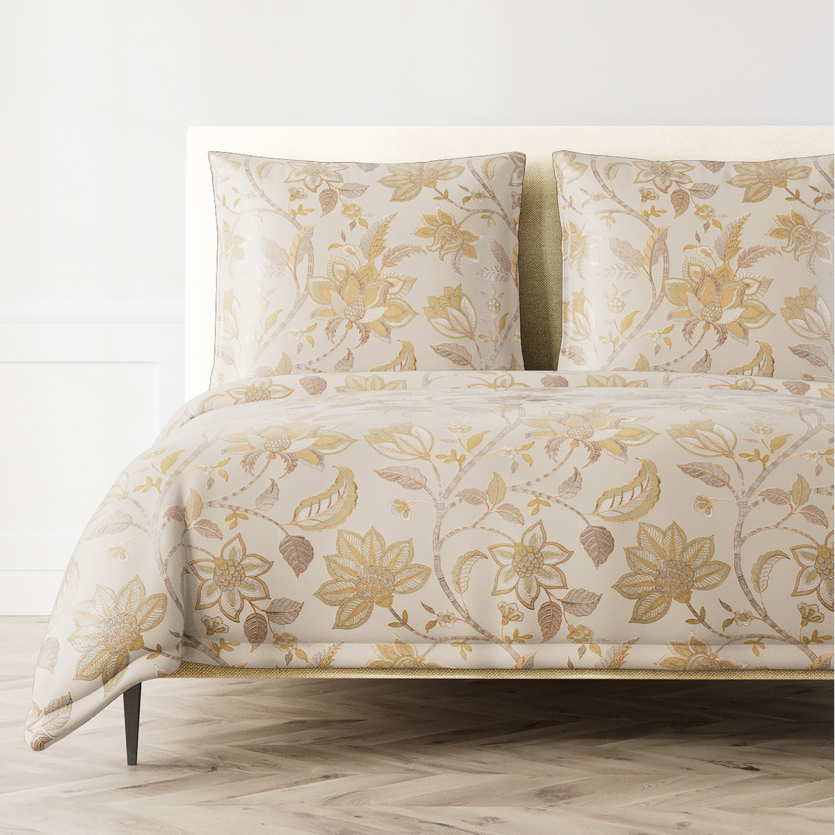 The Met x Ann Gish Bramshill Bedding in Gold and Pumice