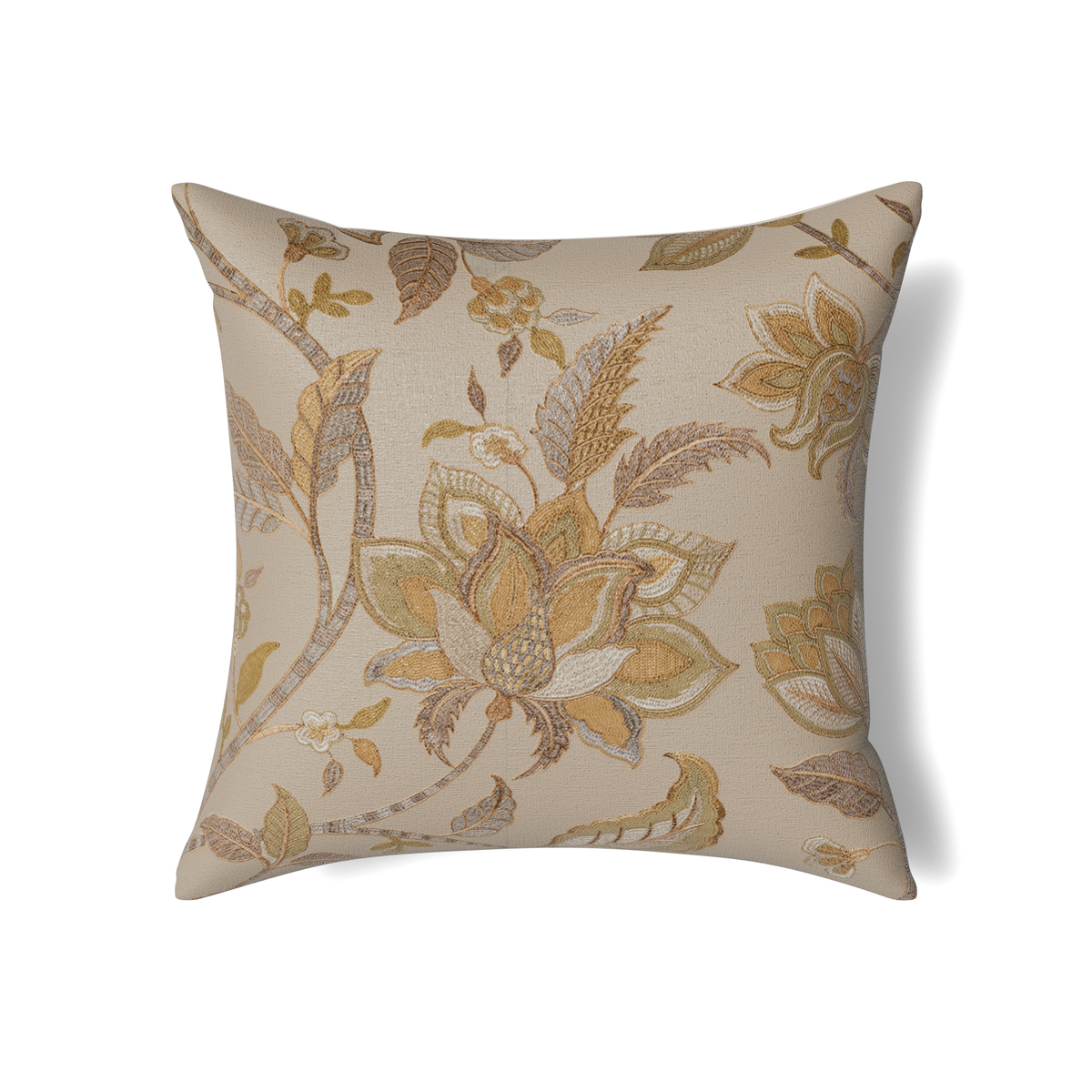Decorative Pillow of The Met x Ann Gish Bramshill Bedding in Gold and Pumice