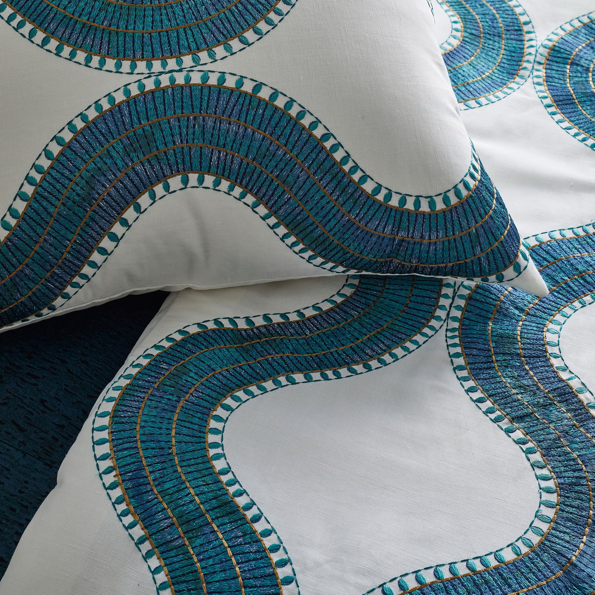 Detail of The Met x Ann Gish Egyptian Collar Throw and Decorative Pillow