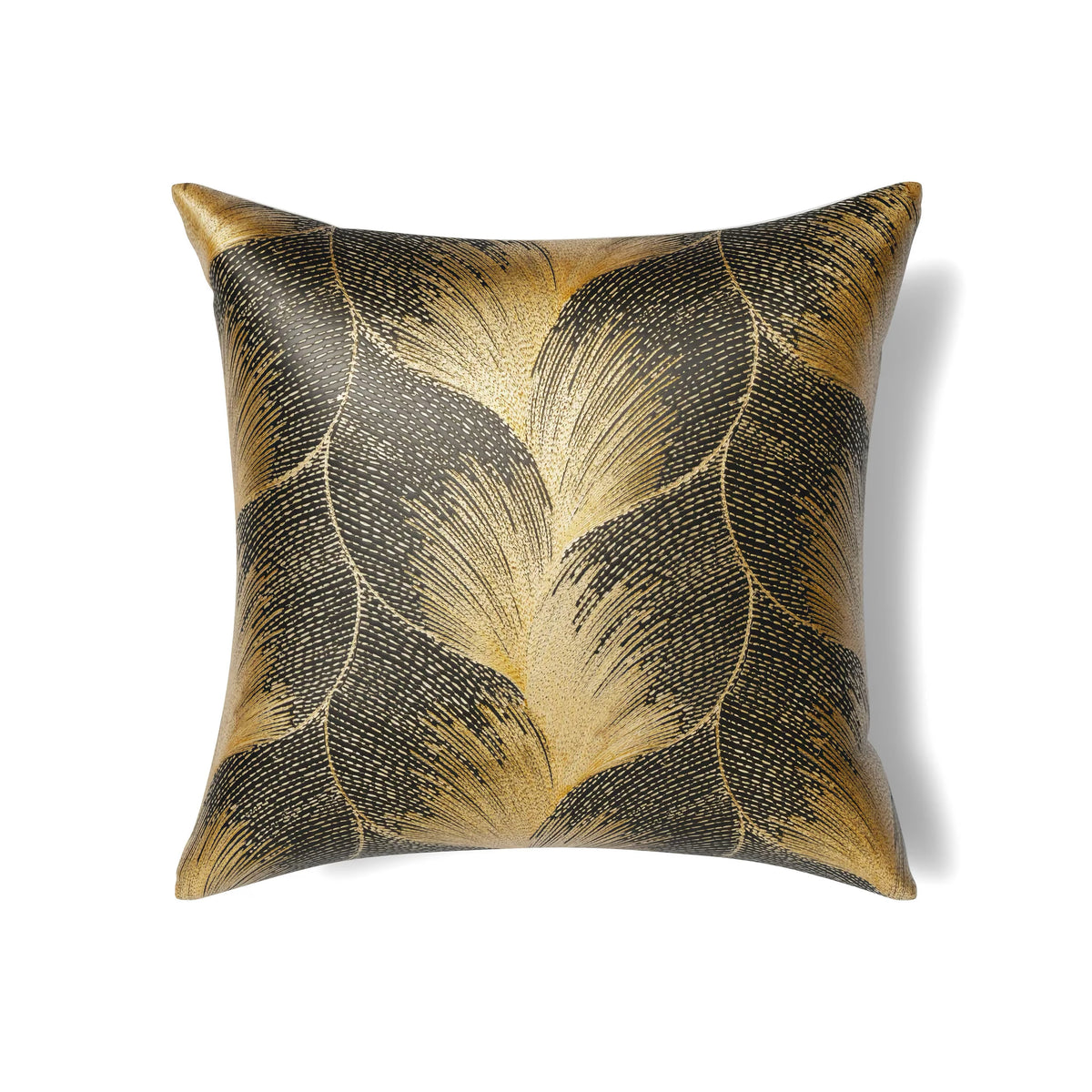 The Met x Ann Gish Fan Decorative Pillow in Umber and Gold