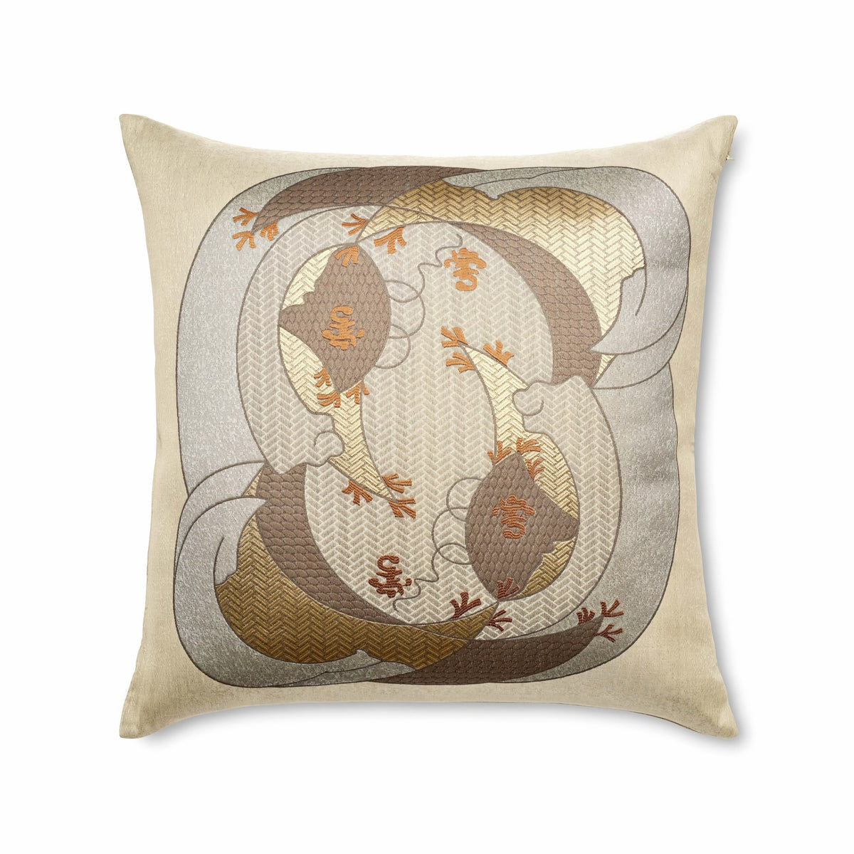The Met x Ann Gish Kosode Decorative Pillow in Blue and Gold