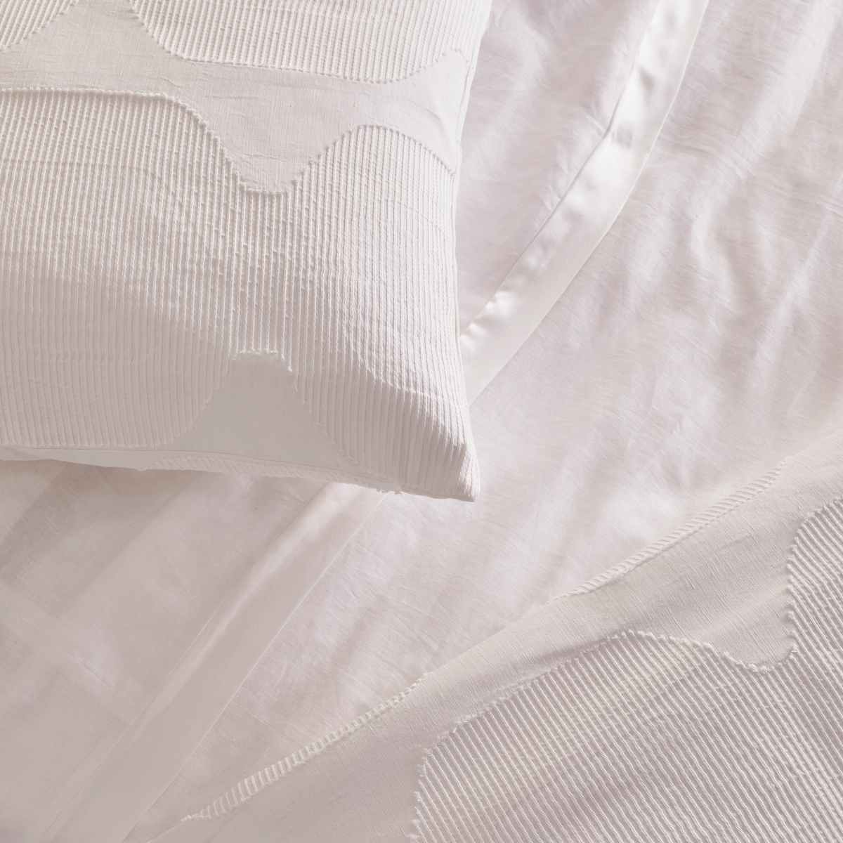 Detail View of The Met x Ann Gish Lantern Bedding in White and White