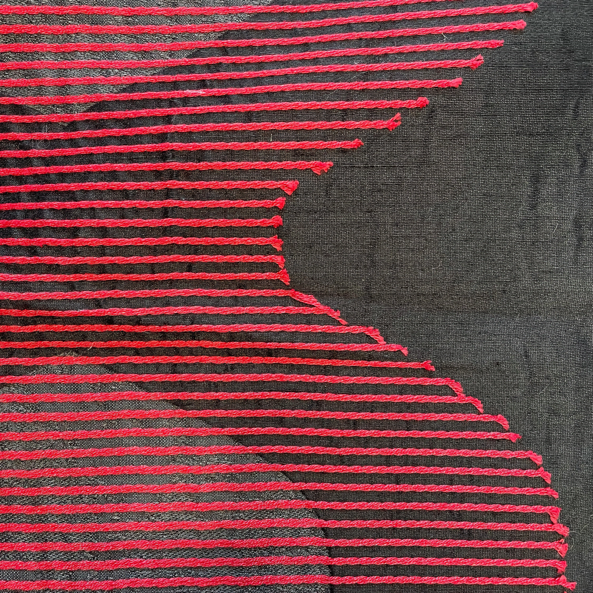 Swatch Sample of The Met x Ann Gish Lantern Bedding in Black and Red