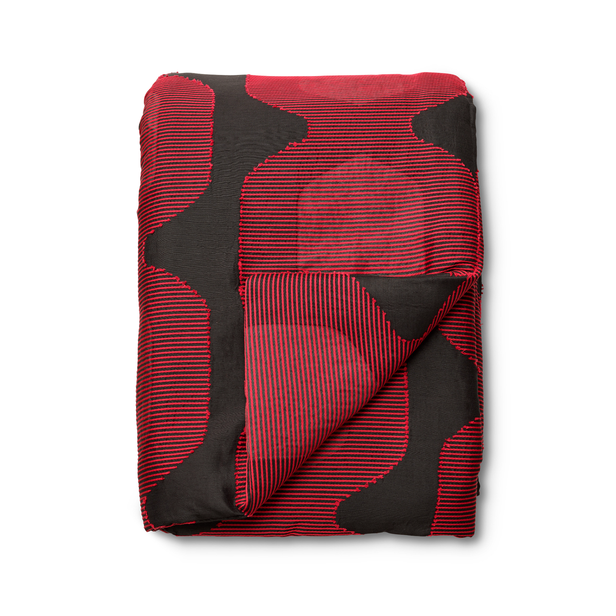 Throw Blanket of The Met x Ann Gish Lantern Bedding in Black and Red with Fold