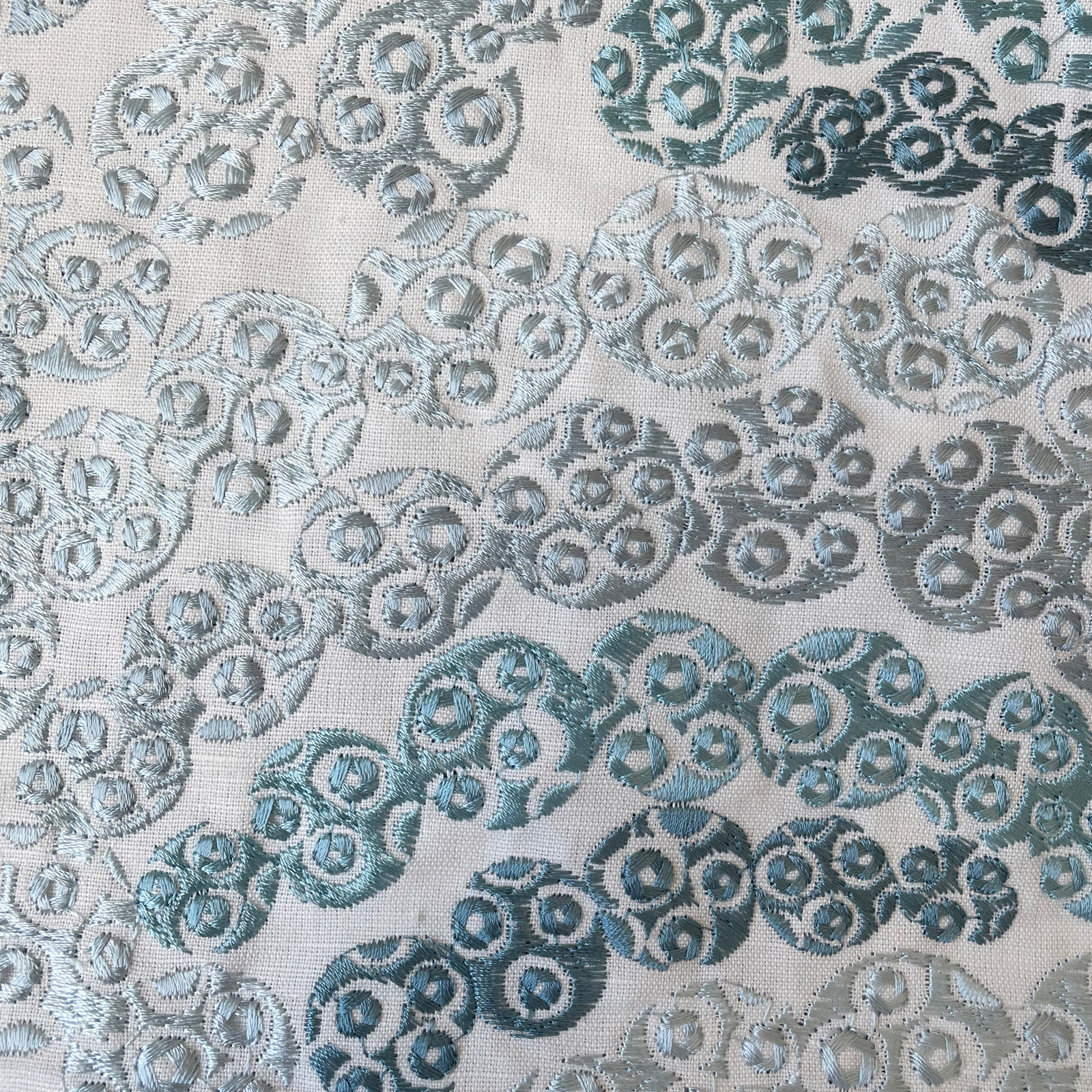 Bed with The Met x Ann Gish Nazar Bedding in Blues