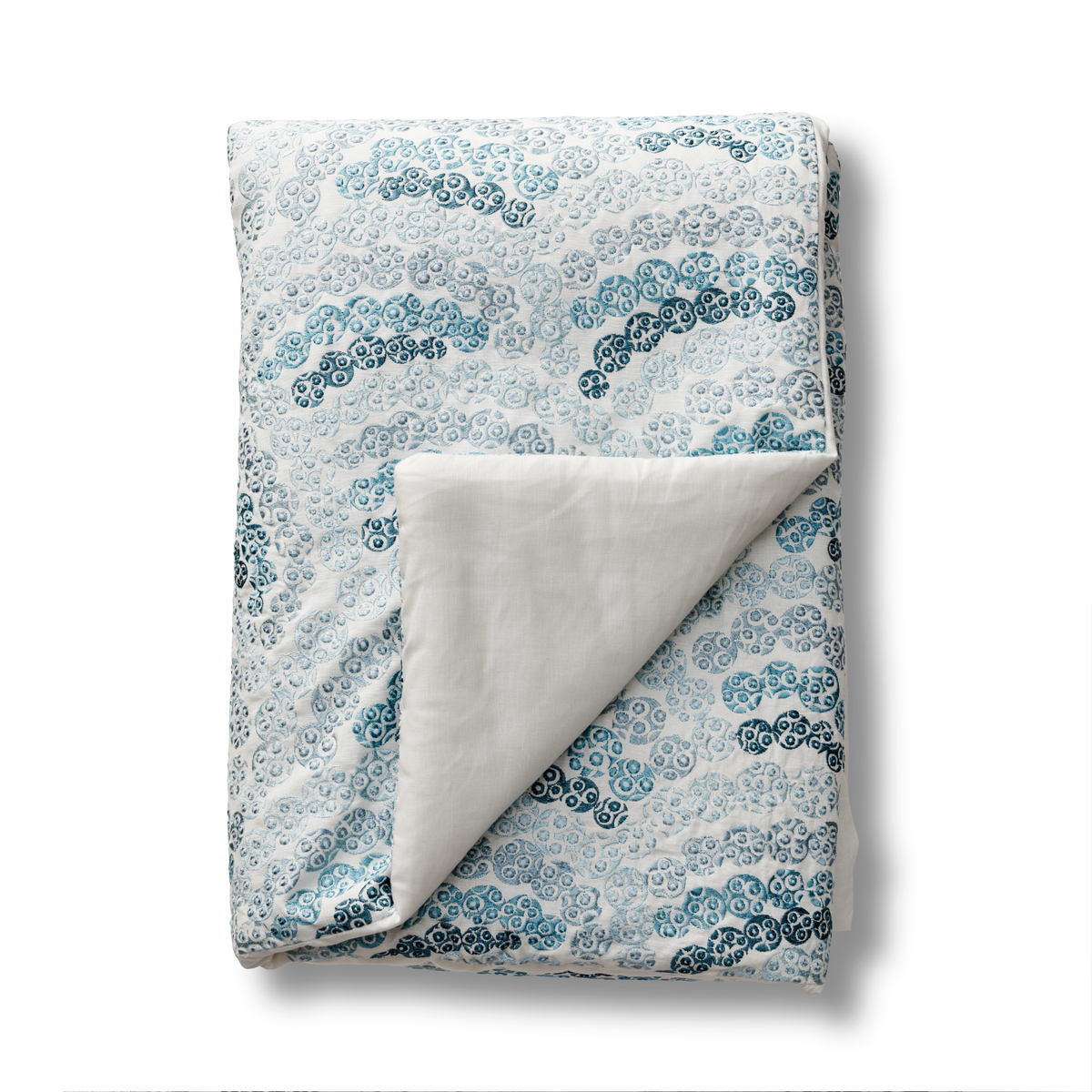 The Met x Ann Gish Nazar Throw Blanket in Blues with Fold
